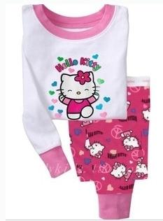 Baby Girls Summer Long Sleeve Cotton Pajamas Sets Kids Pijamas Infantil Baby Nightgowns Sleepwear roupas infantis menina