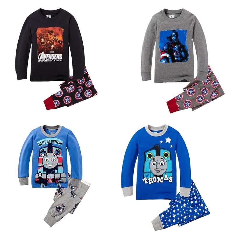 100 Cotton Full Sleeve Hero Cartoon Sleepwear Baby Nightwear Children Pajamas Sets Pijamas Unicornio Boys Clothes Girls PJS