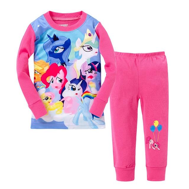 100 Cotton Full Sleeve Hero Cartoon Sleepwear Baby Nightwear Children Pajamas Sets Pijamas Unicornio Boys Clothes Girls PJS