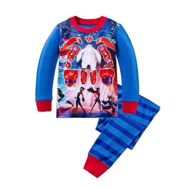 100 Cotton Full Sleeve Hero Cartoon Sleepwear Baby Nightwear Children Pajamas Sets Pijamas Unicornio Boys Clothes Girls PJS