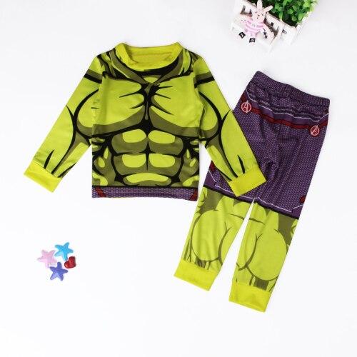 2016 Autumn Hulk Pajamas For Boys Super Hero Pajamas Pants Batman Iron Man Tracksuit Spiderman Batman Pajamas Suits Sleepwear