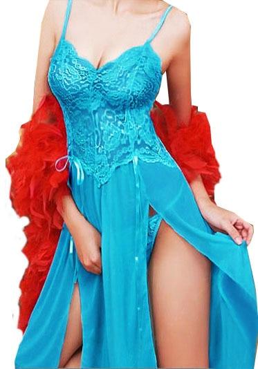 Plus Size XXL S- 6XL Purple Black Blue Mesh Sheer Night Dressing Gown Sexy Long Nightgown Sleepwear Nightie Lingerie Large Women