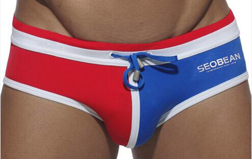 Sexy Men Swimwear Gay Man Patchwork Bikini Swimsuit Mens Swim Shorts Low Rise Swimming Briefs Swim Wear Board Shorts