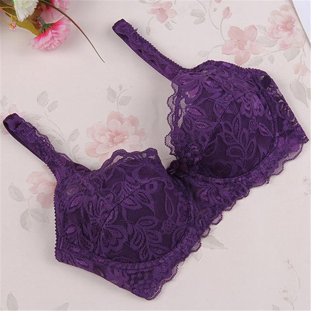 Fashion Women Sexy Underwear  Bra Push Up Padded Lace Sheer Bra 32-40 B 7 Colors t6