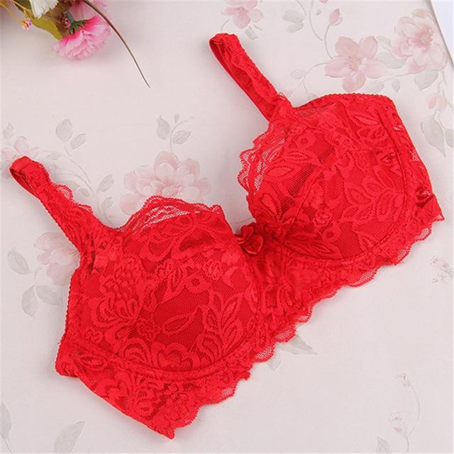 Fashion Women Sexy Underwear  Bra Push Up Padded Lace Sheer Bra 32-40 B 7 Colors t6