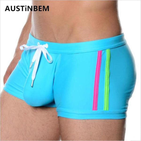 Brand Sexy Men Swimwear Men's Swimsuits Surf Board Beach Wear Man Swimming Trunks Boxer Shorts Swim Suits Gay Pouch size XL