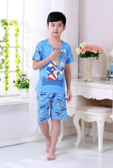 Children's pajamas set summer short sleeved boy pyjamas girls cute cartoon home cloth big children's sleepwear set kids pajamas