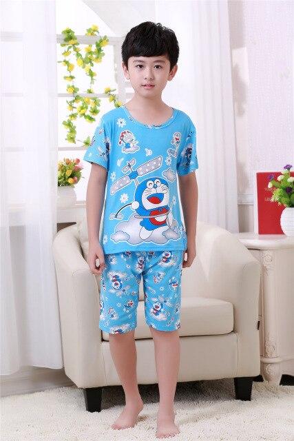 Children's pajamas set summer short sleeved boy pyjamas girls cute cartoon home cloth big children's sleepwear set kids pajamas