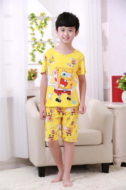 Children's pajamas set summer short sleeved boy pyjamas girls cute cartoon home cloth big children's sleepwear set kids pajamas