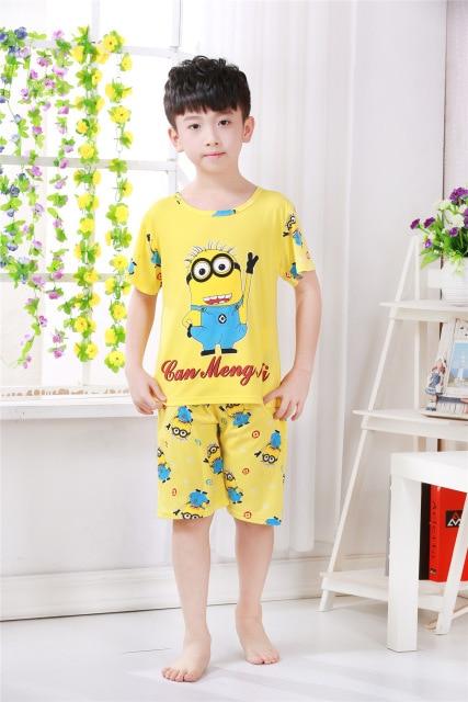Children's pajamas set summer short sleeved boy pyjamas girls cute cartoon home cloth big children's sleepwear set kids pajamas