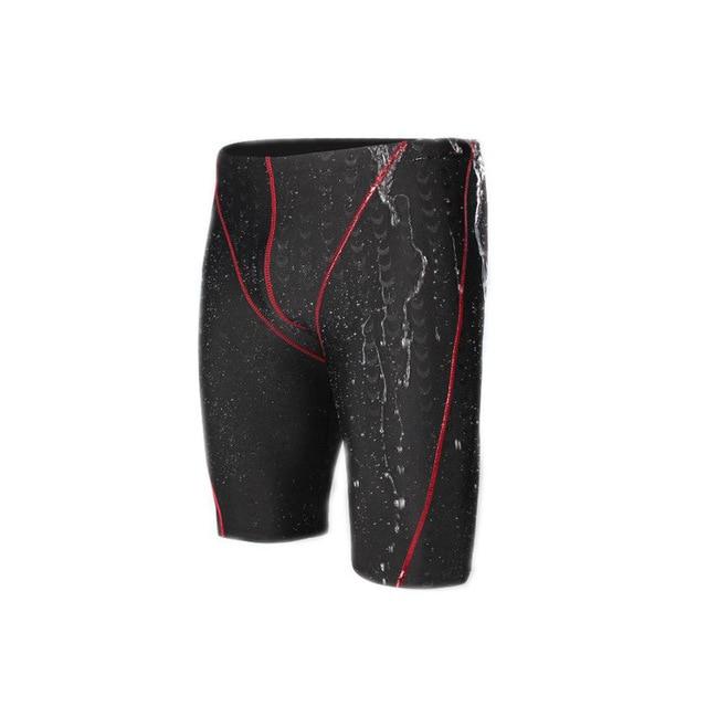 Hot Men Swimwear Powerful Black Mens Swimming Trunks Shark Skin Large Size Breathble Swimming Shorts For Men Adjustable Waist