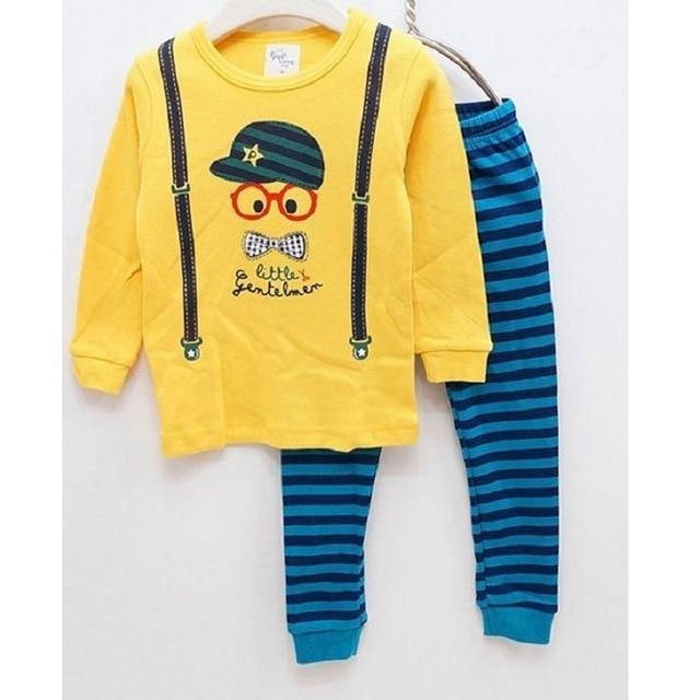 Dino Boys Sleepwear Suits 100% Cotton Long Children Clothes Sets Motor T-Shirts Pants 2-Pieces Sets Kid Pyjamas 2 3 4 5 6 7 Year