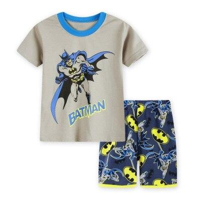 New Arrival summer Baby Sleep wears short sleeve Boys Superman Pajamas Children Pyjamas Girls Cartoon Pijamas Kids Clothing set