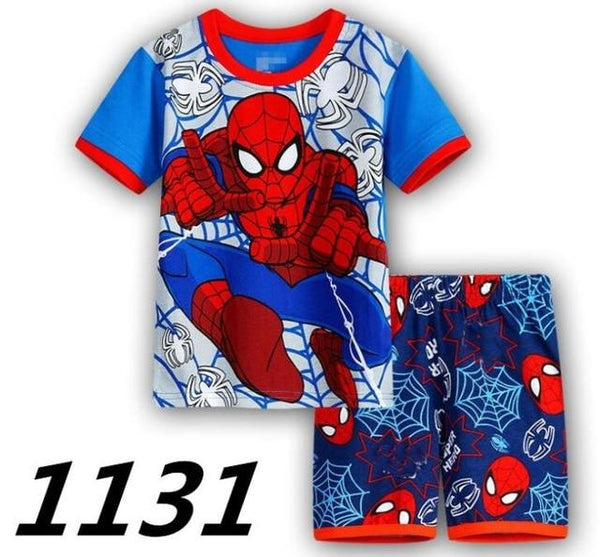 Hot Sale Sleepwear Kids Sets Short Sleeve Cartoon Boy Pajamas Set For Baby Sleep Wear Clothing 2-7 Year nightgown Sleepwear