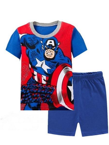 Hot Sale Sleepwear Kids Sets Short Sleeve Cartoon Boy Pajamas Set For Baby Sleep Wear Clothing 2-7 Year nightgown Sleepwear