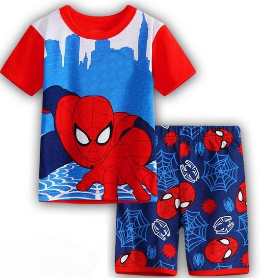 Hot Sale Sleepwear Kids Sets Short Sleeve Cartoon Boy Pajamas Set For Baby Sleep Wear Clothing 2-7 Year nightgown Sleepwear