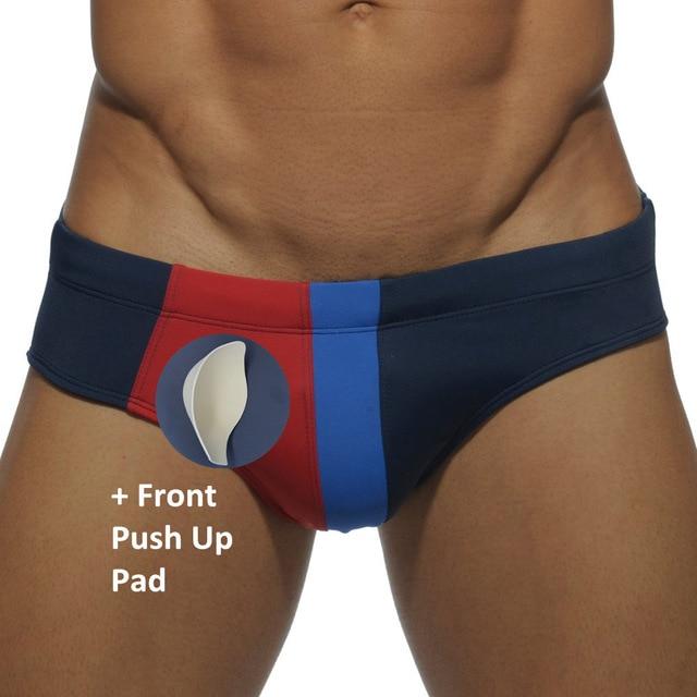 FREE Gift Push Up Pad New Swimwear Men Sexy Mens Swim Briefs Low Waist Swimming Trunks Swimsuit Gay Mens Swimwear Swim Shorts