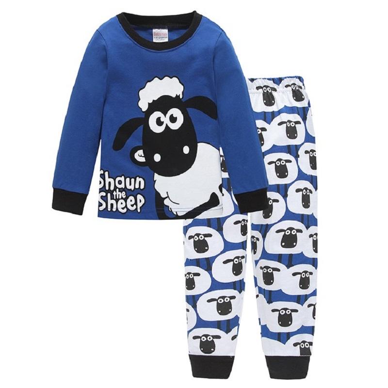Cute Sheep Children Pajamas Sets Kids Sleepwear suit Sleeved T-Shirts Trousers Boy clothes Pj's Infant pijama Fashion Tops Pant