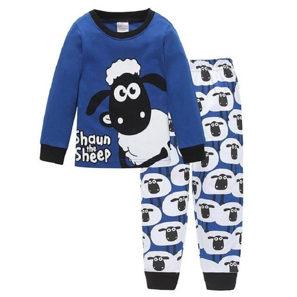 Cute Sheep Children Pajamas Sets Kids Sleepwear suit Sleeved T-Shirts Trousers Boy clothes Pj's Infant pijama Fashion Tops Pant