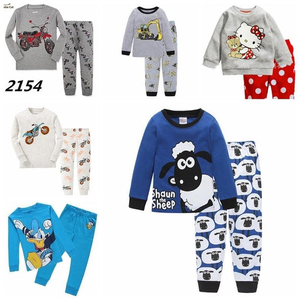 New Children Pajamas Set Kids Baby Girl Boys Cartoon Casual Pijamas Kids long sleeve Pyjamas Sleepwear Nightgown