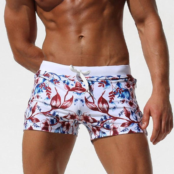 Double Pocket Swimwear Men 2016 Swimsuit Man Brand Gay wimsuits Printing Swimming Briefs Trunks Swim Shorts Beach Wear SungaKZ42