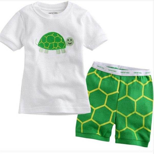 2017 Hot Summer Kids  Pajamas Baby Boys Gilrs Clothing Cartoon Costume Short Sleeve Pijamas children Sleepwear Pajamas Sets