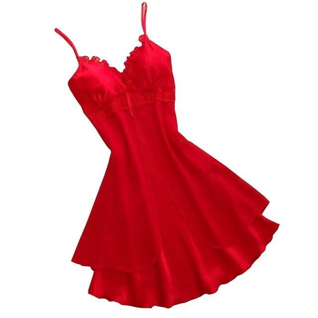 Fashion Sexy Women Nightgown Casual Ladies Sleepwear Nightdress Sleeveless V-neck Mini Nightie Braces Nightdress FS99