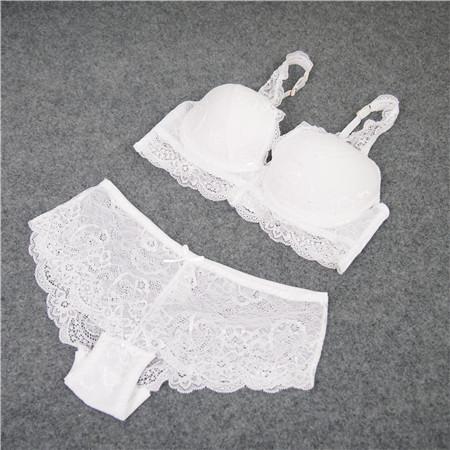 Fashion underwear lace bra set deep V-neck push up to collect the furu adjustable 4 breasted female plus size bra set
