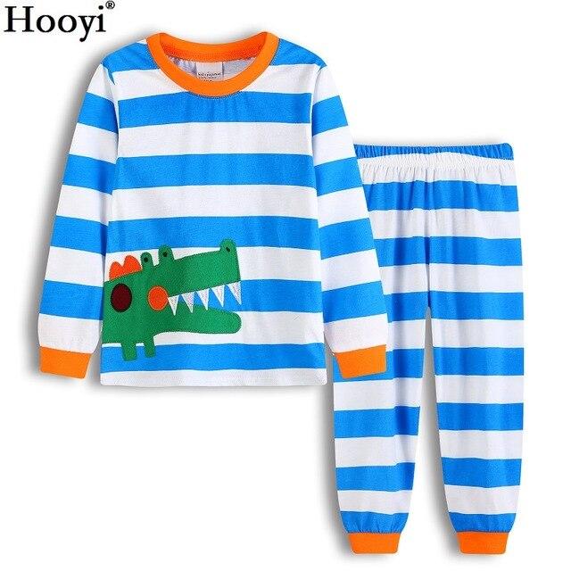 Dino Boys Sleepwear Suits 100% Cotton Long Children Clothes Sets Motor T-Shirts Pants 2-Pieces Sets Kid Pyjamas 2 3 4 5 6 7 Year