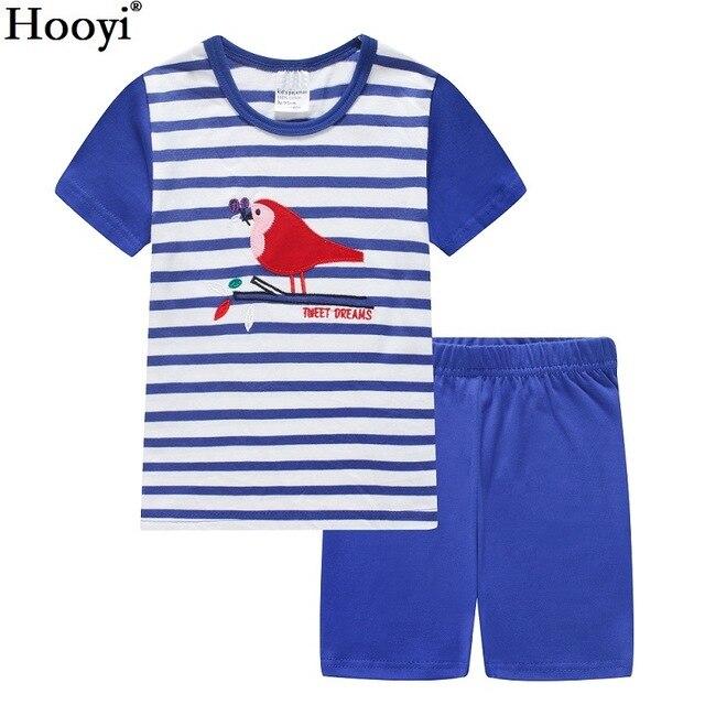 2018 Fashion Boys Pajamas Suit Summer Children Dinosaur Baby Sleepwear Baby Boy's Clothes 100% Cotton Tee shirt Short Pants Soft
