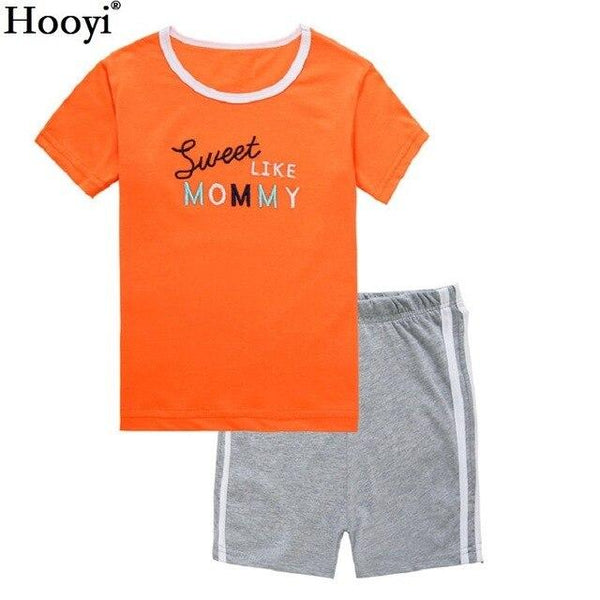2018 Fashion Boys Pajamas Suit Summer Children Dinosaur Baby Sleepwear Baby Boy's Clothes 100% Cotton Tee shirt Short Pants Soft