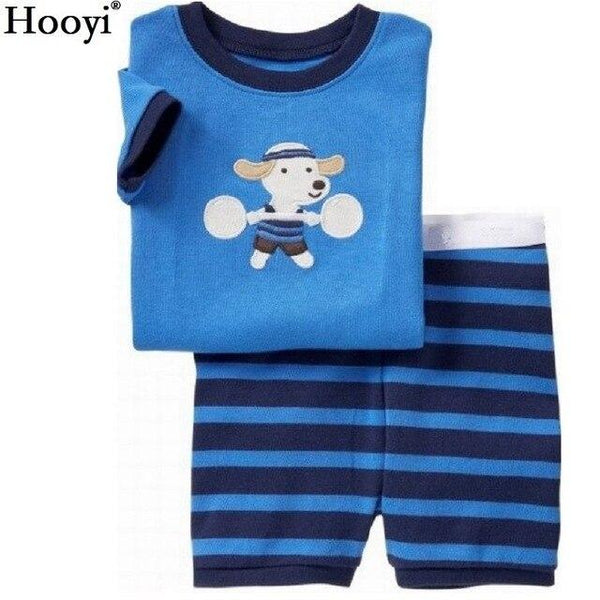 2018 Fashion Boys Pajamas Suit Summer Children Dinosaur Baby Sleepwear Baby Boy's Clothes 100% Cotton Tee shirt Short Pants Soft