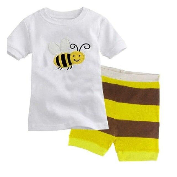 2018 Fashion Boys Pajamas Suit Summer Children Dinosaur Baby Sleepwear Baby Boy's Clothes 100% Cotton Tee shirt Short Pants Soft