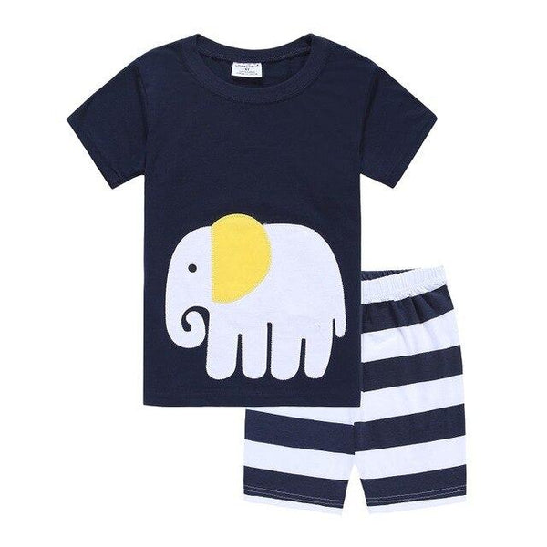 2018 Fashion Boys Pajamas Suit Summer Children Dinosaur Baby Sleepwear Baby Boy's Clothes 100% Cotton Tee shirt Short Pants Soft