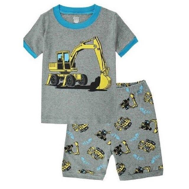 2018 Fashion Boys Pajamas Suit Summer Children Dinosaur Baby Sleepwear Baby Boy's Clothes 100% Cotton Tee shirt Short Pants Soft