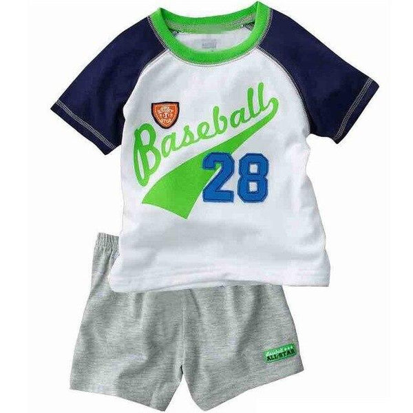 2018 Fashion Boys Pajamas Suit Summer Children Dinosaur Baby Sleepwear Baby Boy's Clothes 100% Cotton Tee shirt Short Pants Soft