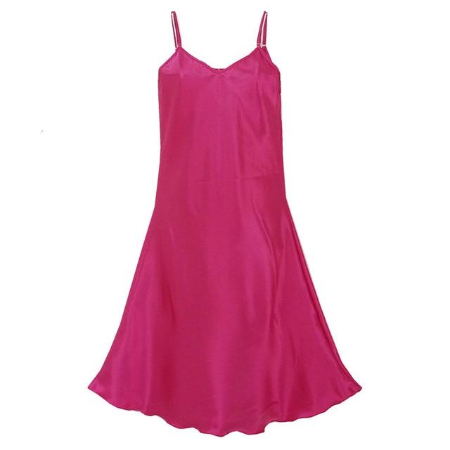 Ladies Sexy Silk Satin Night Dress Sleeveless Nighties V-neck Nightwear For Women Nightgown Plus Size Nightdress Sleepwear