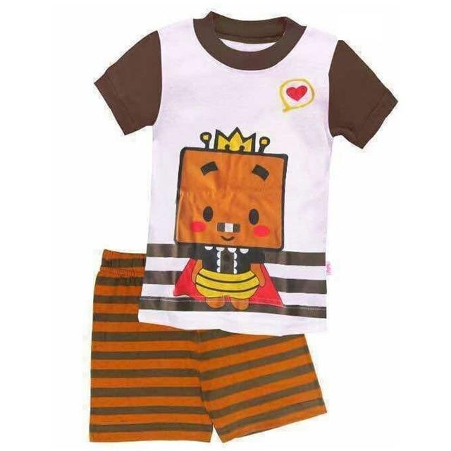 EOICIOI T shirt pants Set Baby Boy Girl Cartoon Pikachu Cat superman clothing set pajamas for kids Children's pajamas summer 2-7