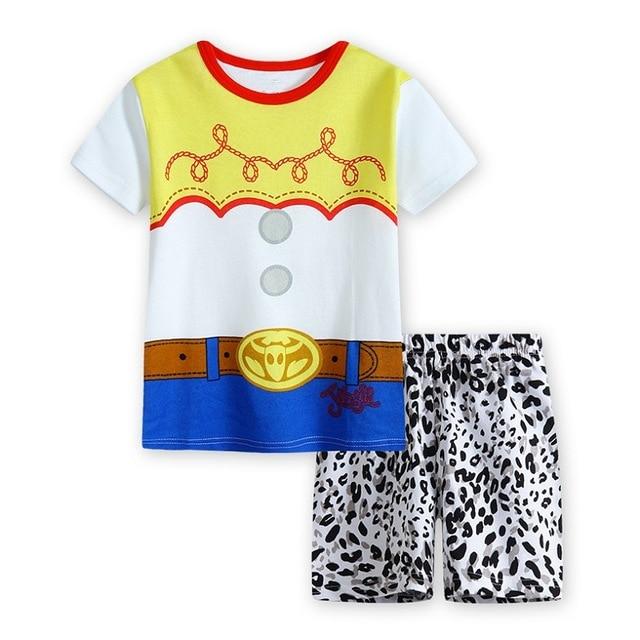EOICIOI T shirt pants Set Baby Boy Girl Cartoon Pikachu Cat superman clothing set pajamas for kids Children's pajamas summer 2-7