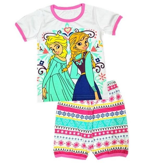 EOICIOI T shirt pants Set Baby Boy Girl Cartoon Pikachu Cat superman clothing set pajamas for kids Children's pajamas summer 2-7