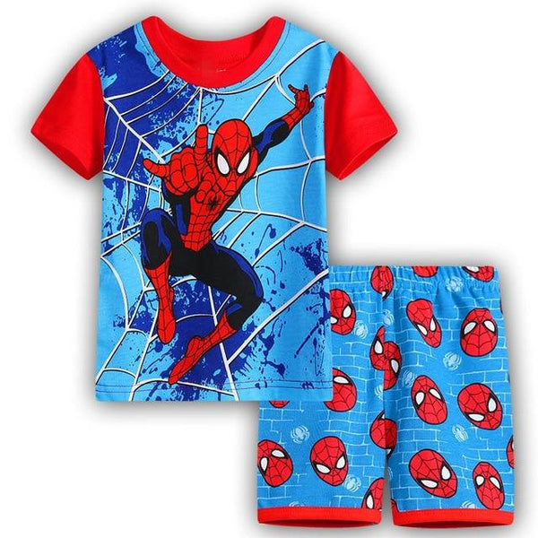 EOICIOI T shirt pants Set Baby Boy Girl Cartoon Pikachu Cat superman clothing set pajamas for kids Children's pajamas summer 2-7