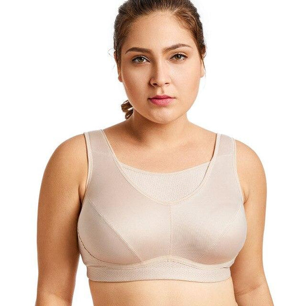 Women's Plus Size High Impact No-Bounce Full Coverage Wire Free Exercise Bra