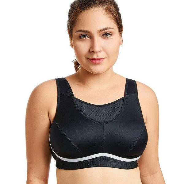 Women's Plus Size High Impact No-Bounce Full Coverage Wire Free Exercise Bra
