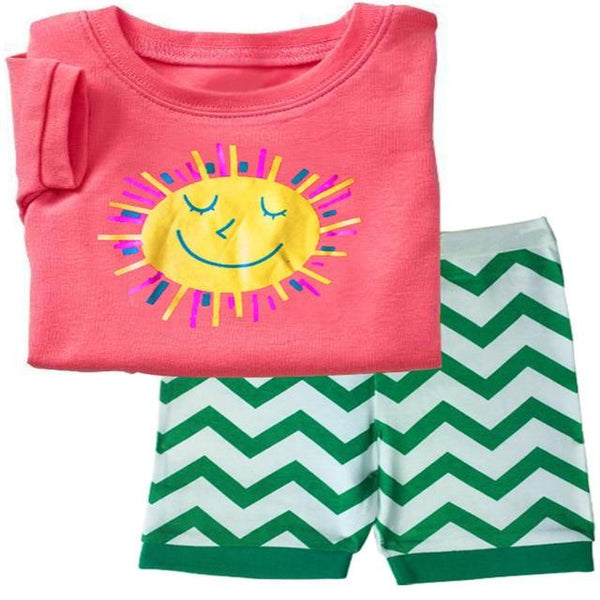 Baby kids Pajamas Set summer children Short Sleeve cotton sleepwear Boys Cartoon pyjamas girls cute home clothing boys nightwear