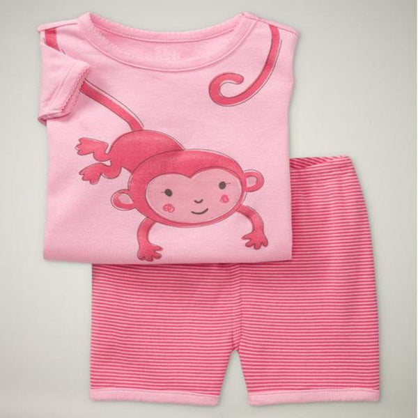 Baby kids Pajamas Set summer children Short Sleeve cotton sleepwear Boys Cartoon pyjamas girls cute home clothing boys nightwear