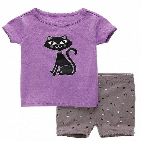 Baby kids Pajamas Set summer children Short Sleeve cotton sleepwear Boys Cartoon pyjamas girls cute home clothing boys nightwear