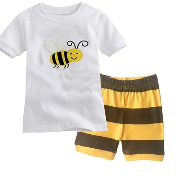 Baby kids Pajamas Set summer children Short Sleeve cotton sleepwear Boys Cartoon pyjamas girls cute home clothing boys nightwear