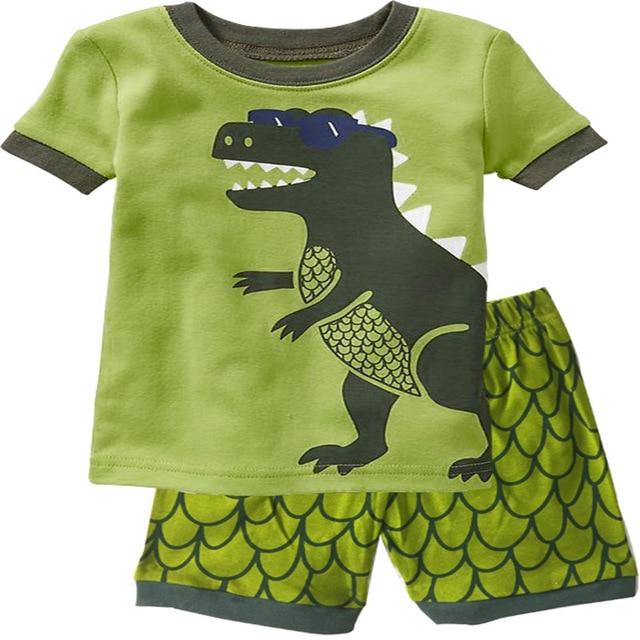 Baby kids Pajamas Set summer children Short Sleeve cotton sleepwear Boys Cartoon pyjamas girls cute home clothing boys nightwear