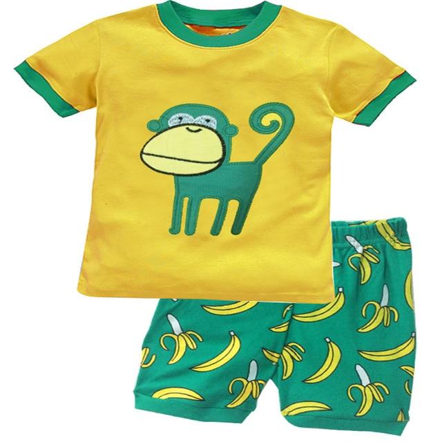 Baby kids Pajamas Set summer children Short Sleeve cotton sleepwear Boys Cartoon pyjamas girls cute home clothing boys nightwear