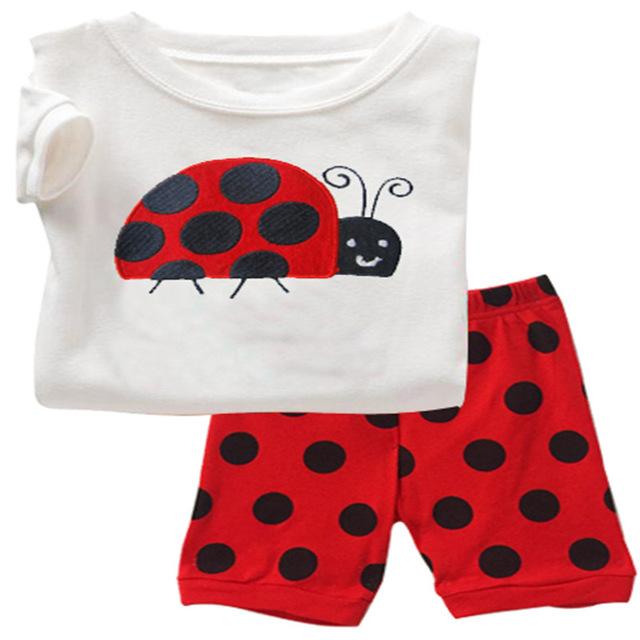 Baby kids Pajamas Set summer children Short Sleeve cotton sleepwear Boys Cartoon pyjamas girls cute home clothing boys nightwear